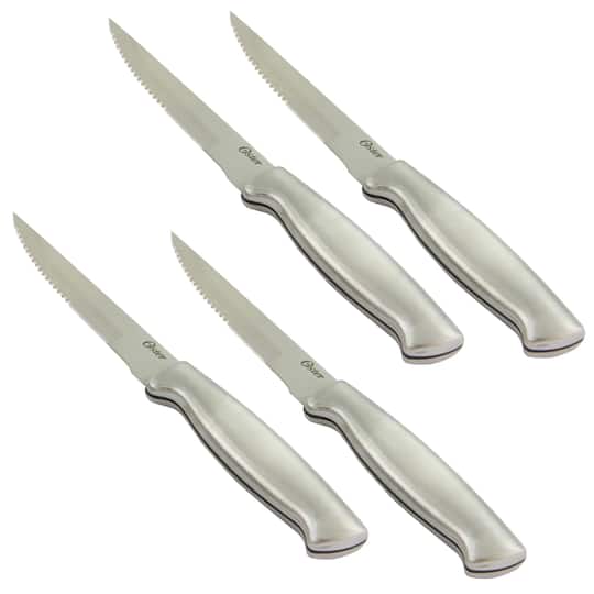 Oster Baldwyn 4.5" Stainless Steel Steak Knives, 4ct. in Silver | 10.5" x 1" x 0.5" | Michaels
